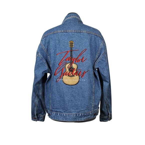 TAYLOR GUITARS Vintage Embroidered Denim Jacket‎ Men’s Size Large Western - Picture 3 of 12
